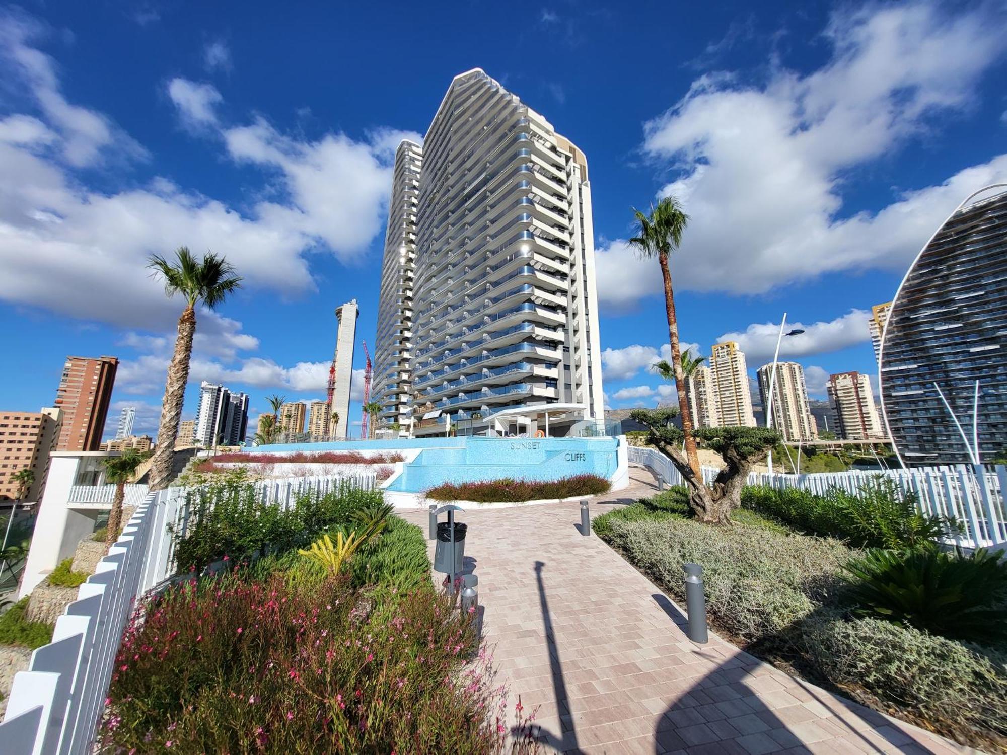 Sunset Cliffs tower over its pool gardens